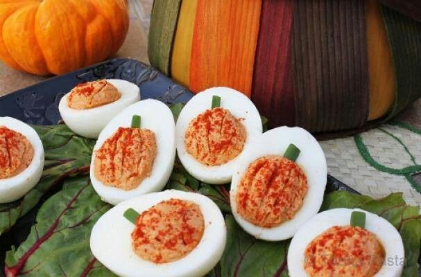 Thanksgiving Themed Appetizers
 Thanksgiving themed deviled eggs