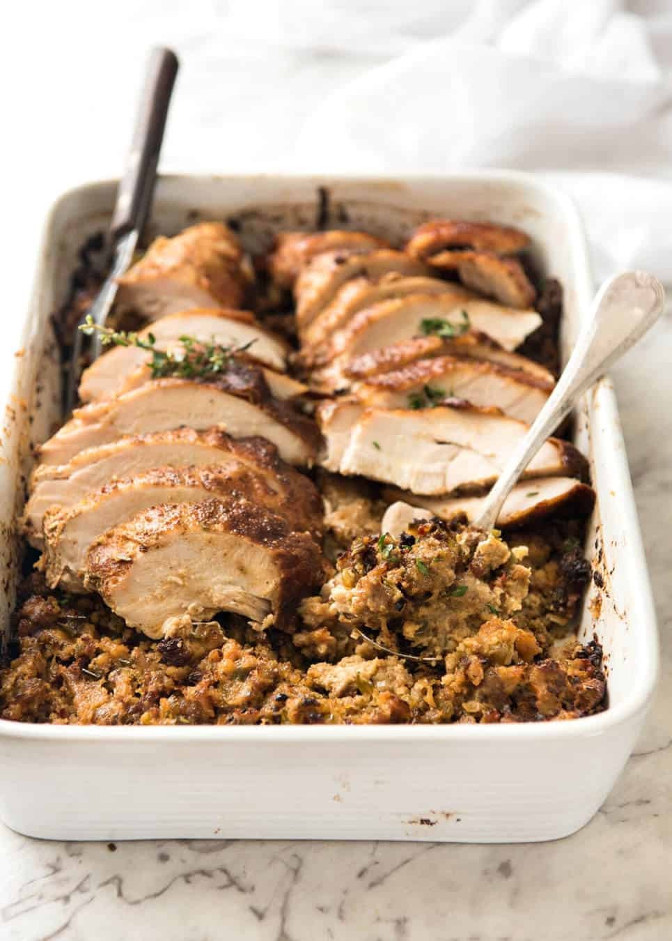 Thanksgiving Turkey Breast Recipe
 Cajun Baked Turkey Breast and Dressing Stuffing