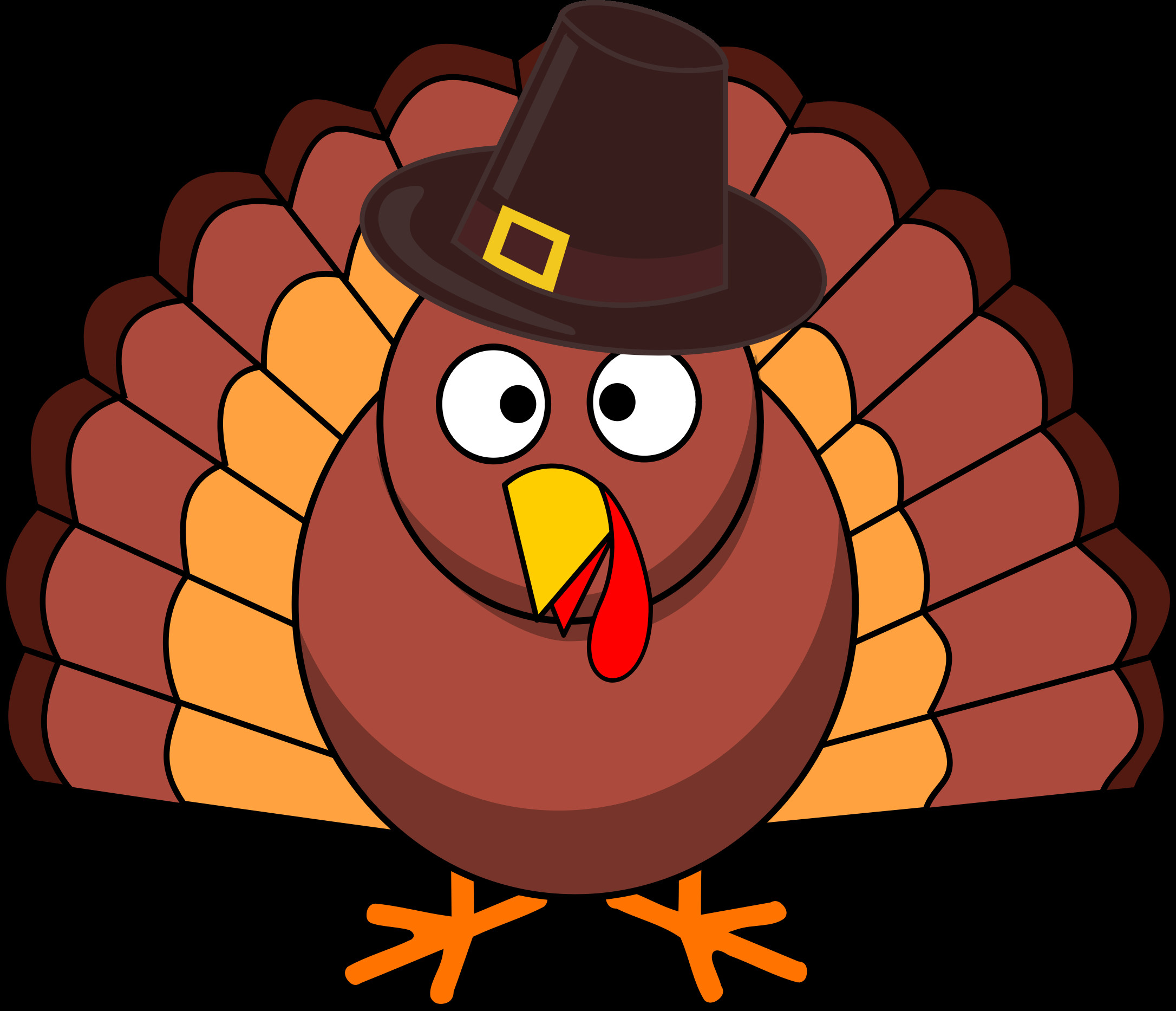 Thanksgiving Turkey Clip Art
 Turkey with Pilgrim Hat vector file image Free stock