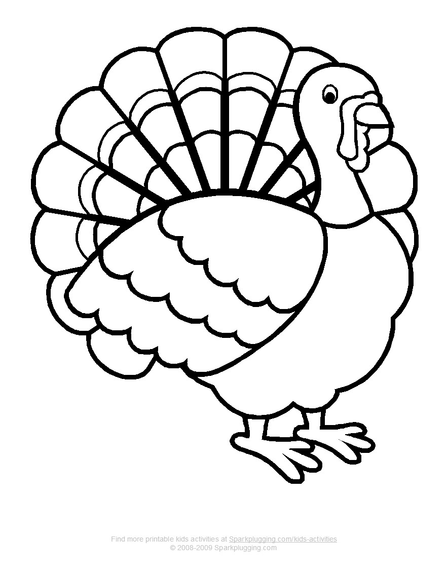 Thanksgiving Turkey Coloring Pages
 Happy Thanksgiving Turkey Coloring Page