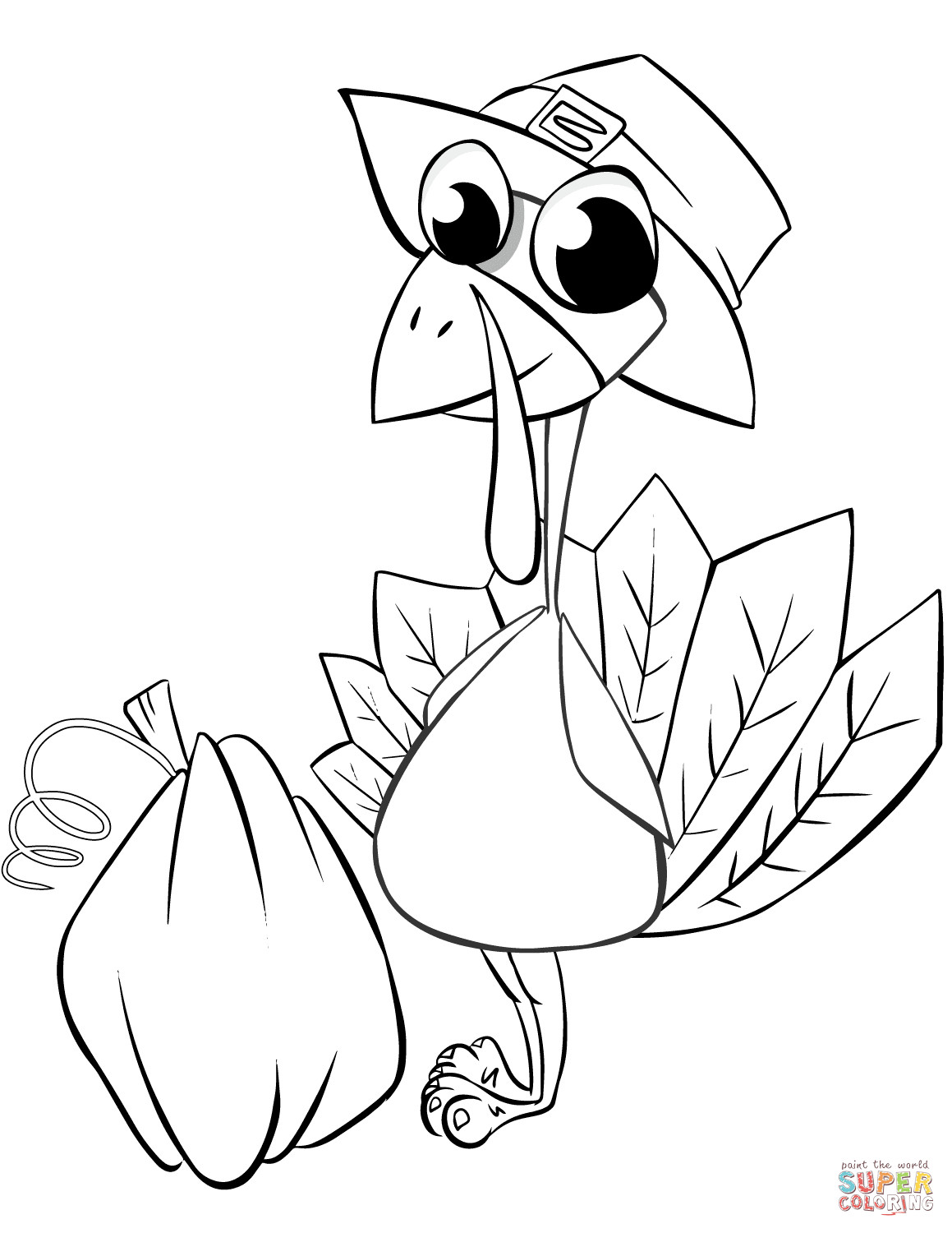 Thanksgiving Turkey Coloring Pages
 Thanksgiving Turkey with Pumpkin coloring page