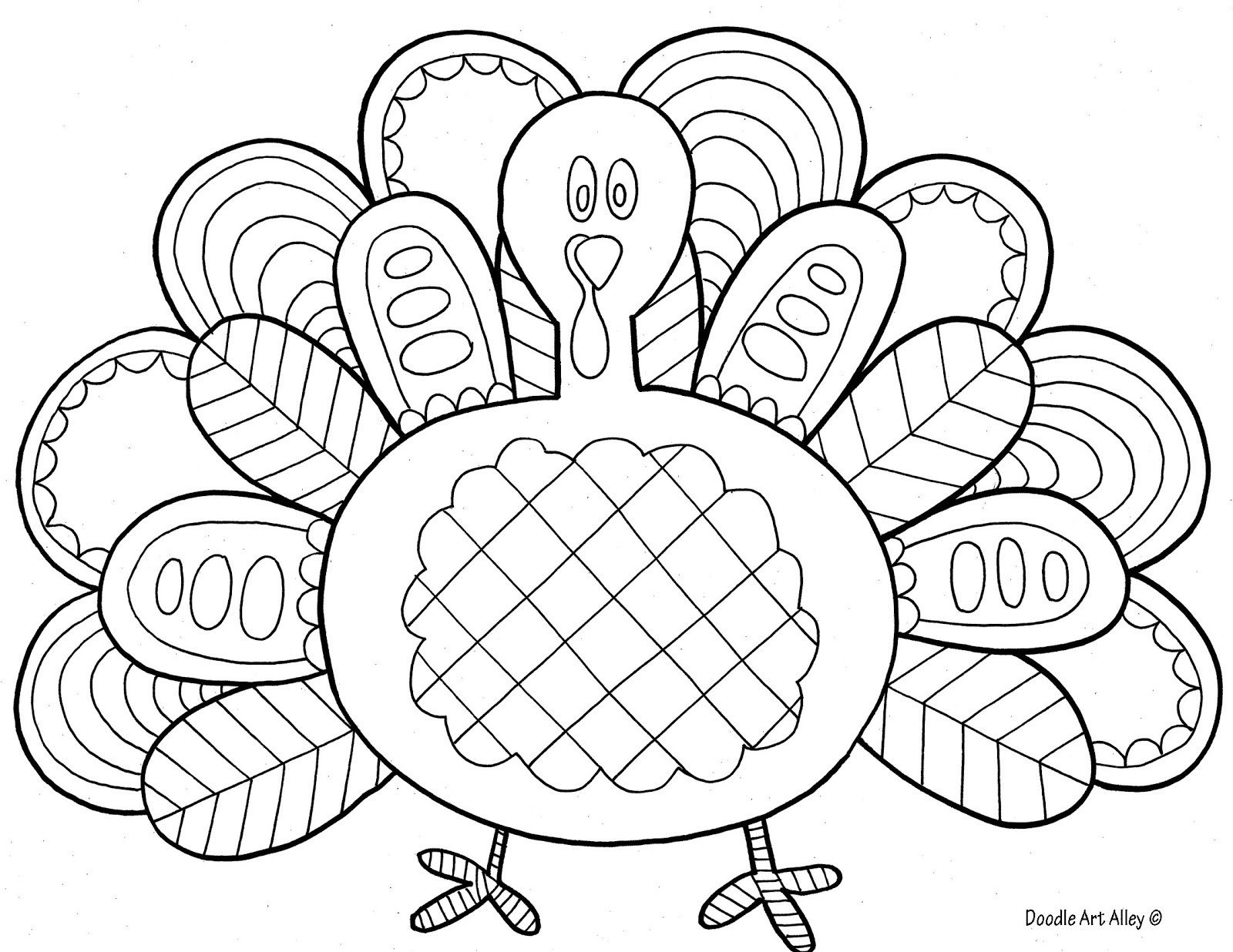 Thanksgiving Turkey Coloring Pages
 White Trash Mama Turkey Printable