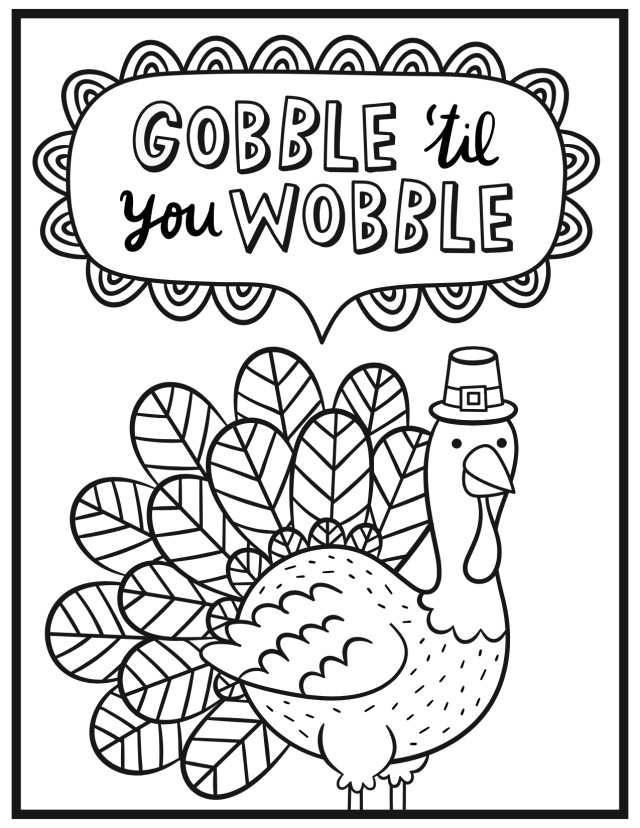 Thanksgiving Turkey Coloring Pages
 FREE Thanksgiving Coloring Pages for Adults & Kids
