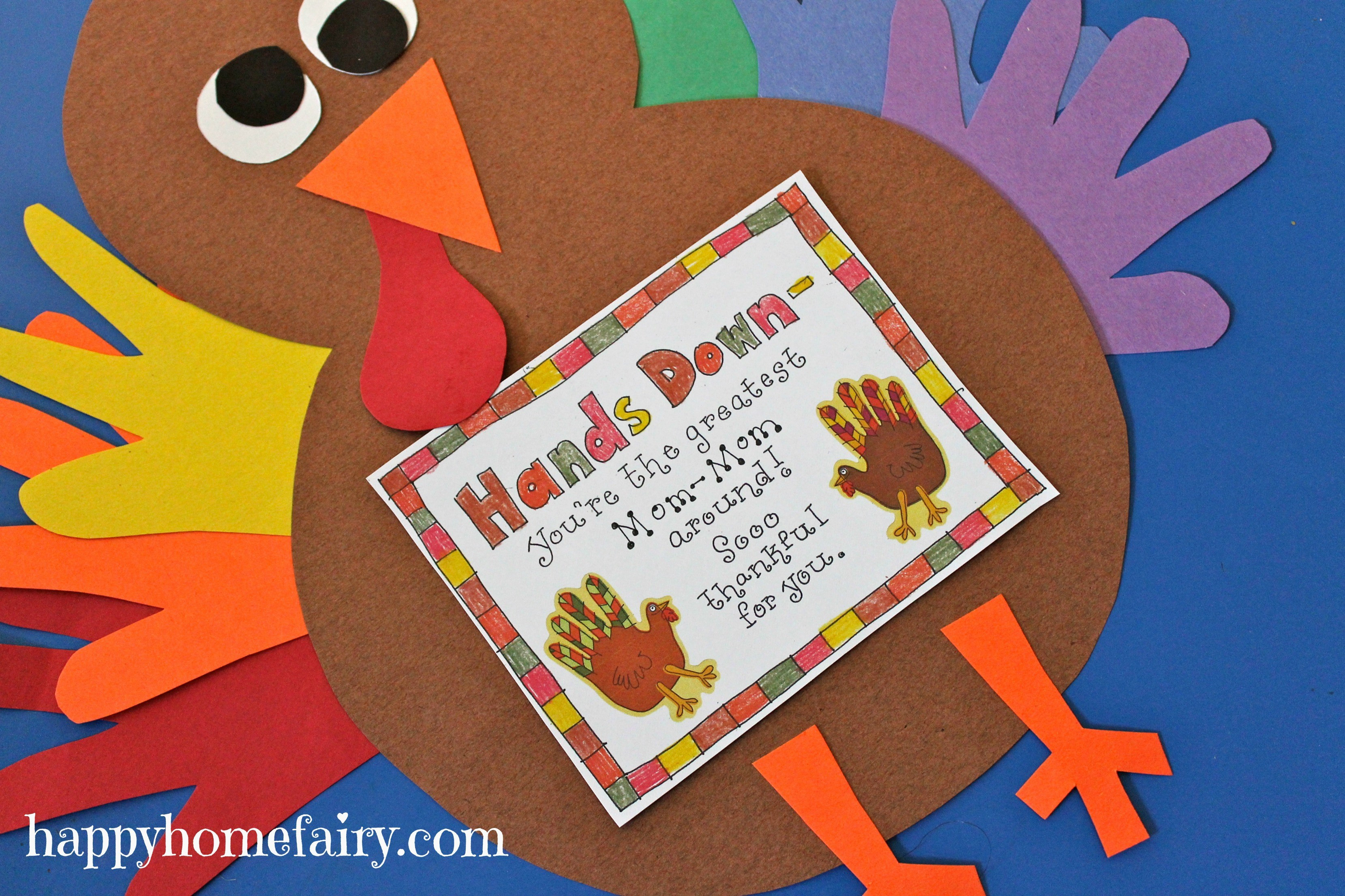 Thanksgiving Turkey Craft
 Thankful Handprint Turkey Craft FREE Printable Happy
