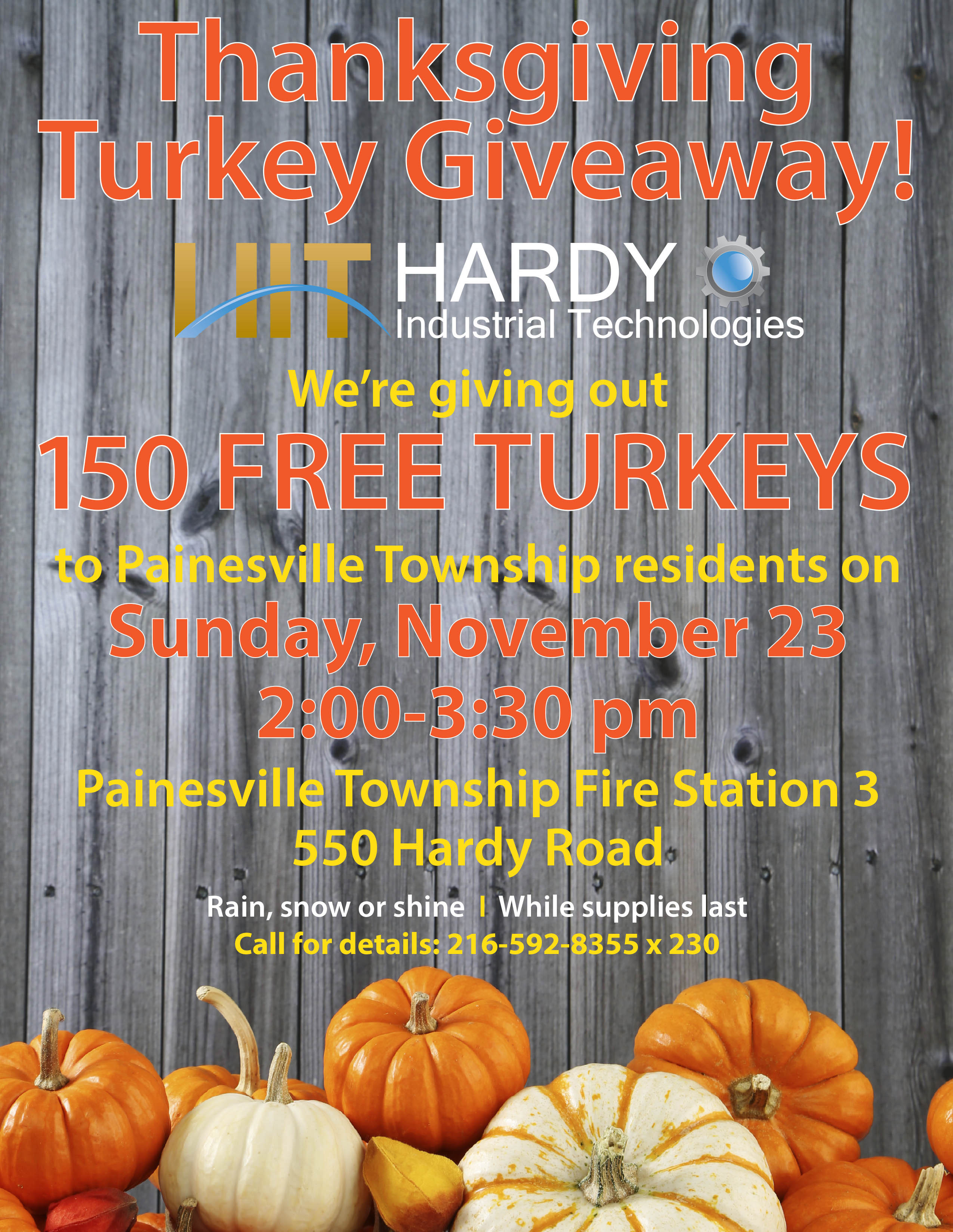 Thanksgiving Turkey Giveaway
 Annual Thanksgiving Turkey Giveaway in Painesville
