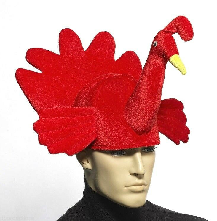 Thanksgiving Turkey Hat
 Funny RED PLUSH TURKEY HAT Thanksgiving Costume Cap Adult