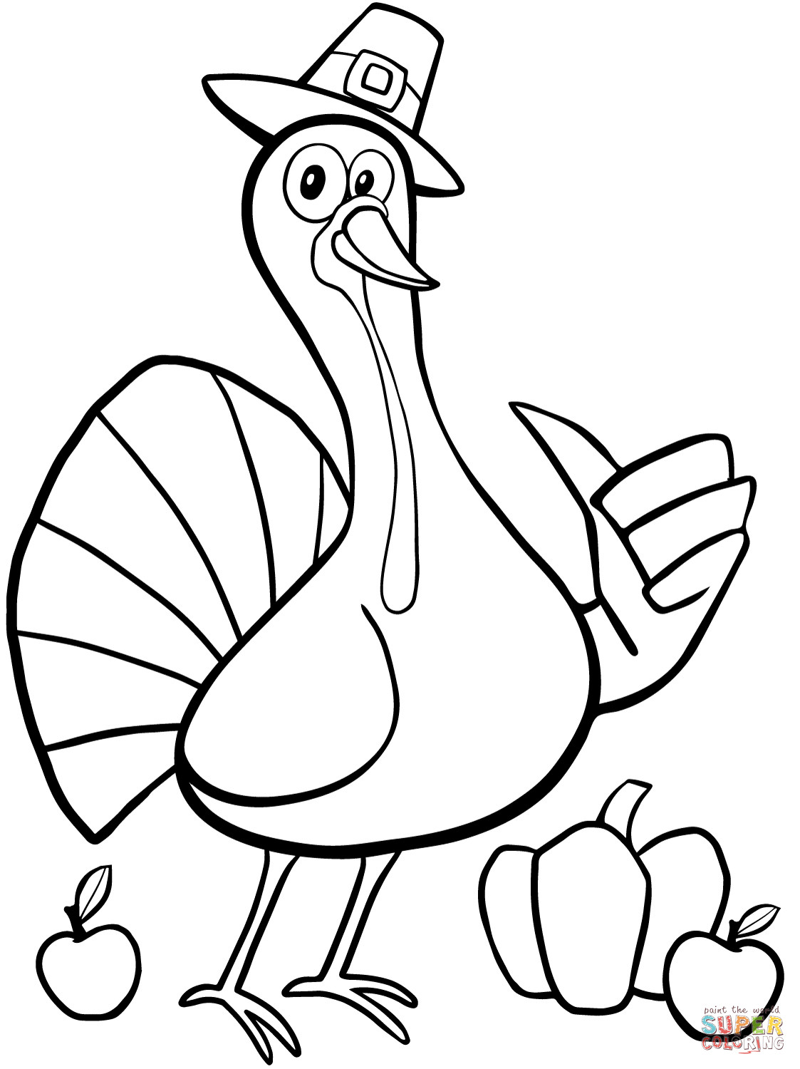 Thanksgiving Turkey Pictures To Color
 Cool Thanksgiving Turkey coloring page
