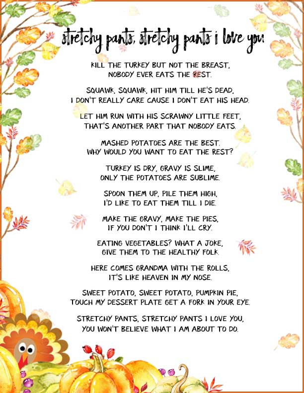 Thanksgiving Turkey Poem
 Funny Thanksgiving Poems to Whet Your Appetite TGIF