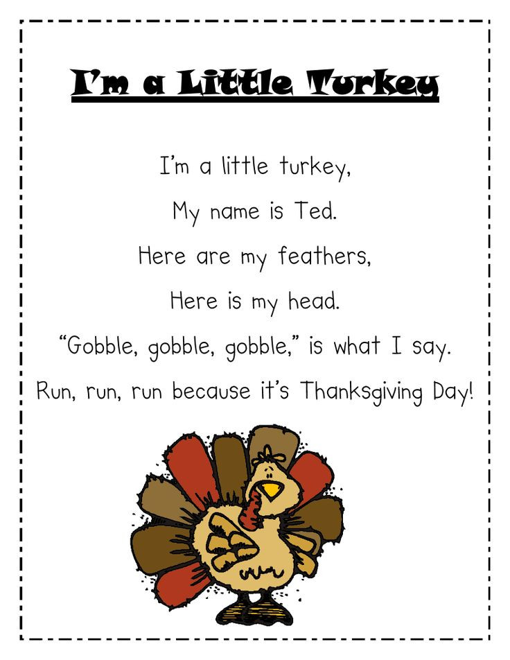 Thanksgiving Turkey Poem
 Thanksgiving Preschool Quotes QuotesGram