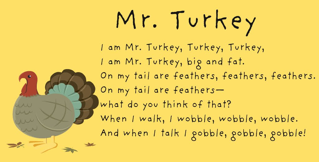 Thanksgiving Turkey Poem
 Our School House Songs and Poems Thanksgiving
