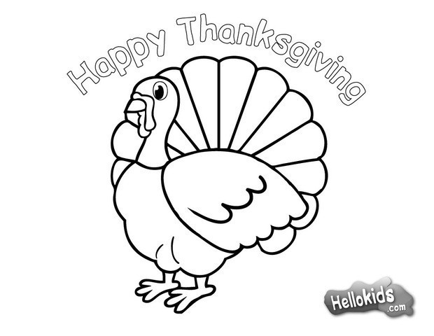 Thanksgiving Turkey To Color
 Turkey for thanksgiving coloring pages Hellokids