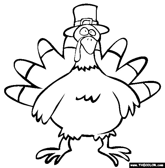 Thanksgiving Turkey To Color
 Thanksgiving line Coloring Pages