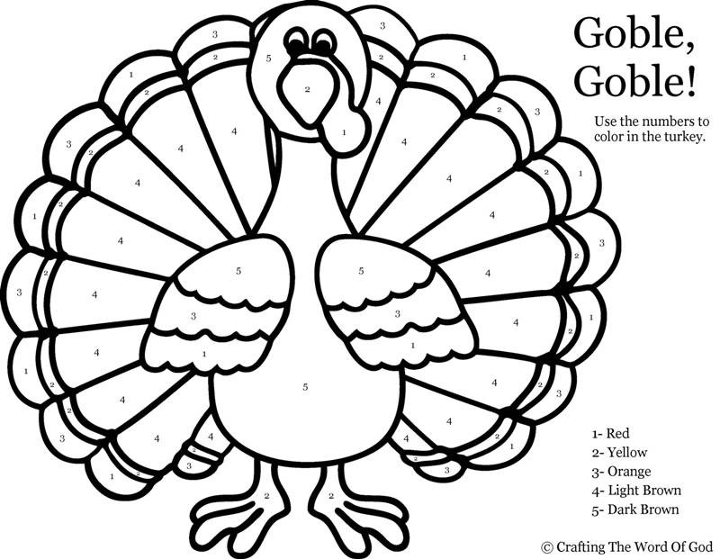 Thanksgiving Turkey To Color
 Thanksgiving Turkey Color By Number Crafting The Word