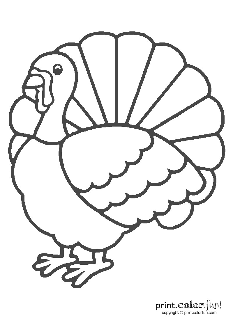 Thanksgiving Turkey To Color
 Thanksgiving turkey coloring coloring page Print Color