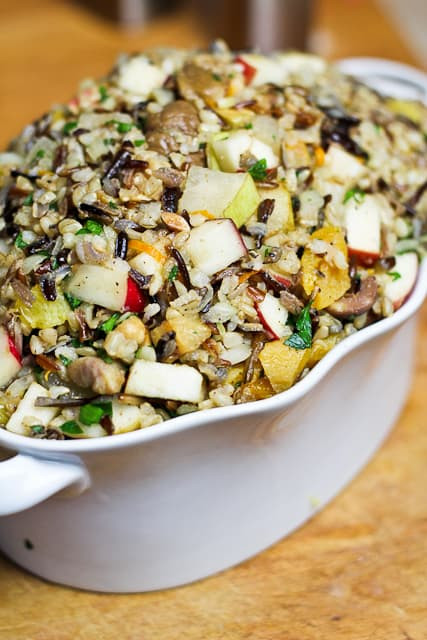 Thanksgiving Wild Rice Stuffing
 Brown and Wild Rice Turkey Stuffing with Chestnuts and