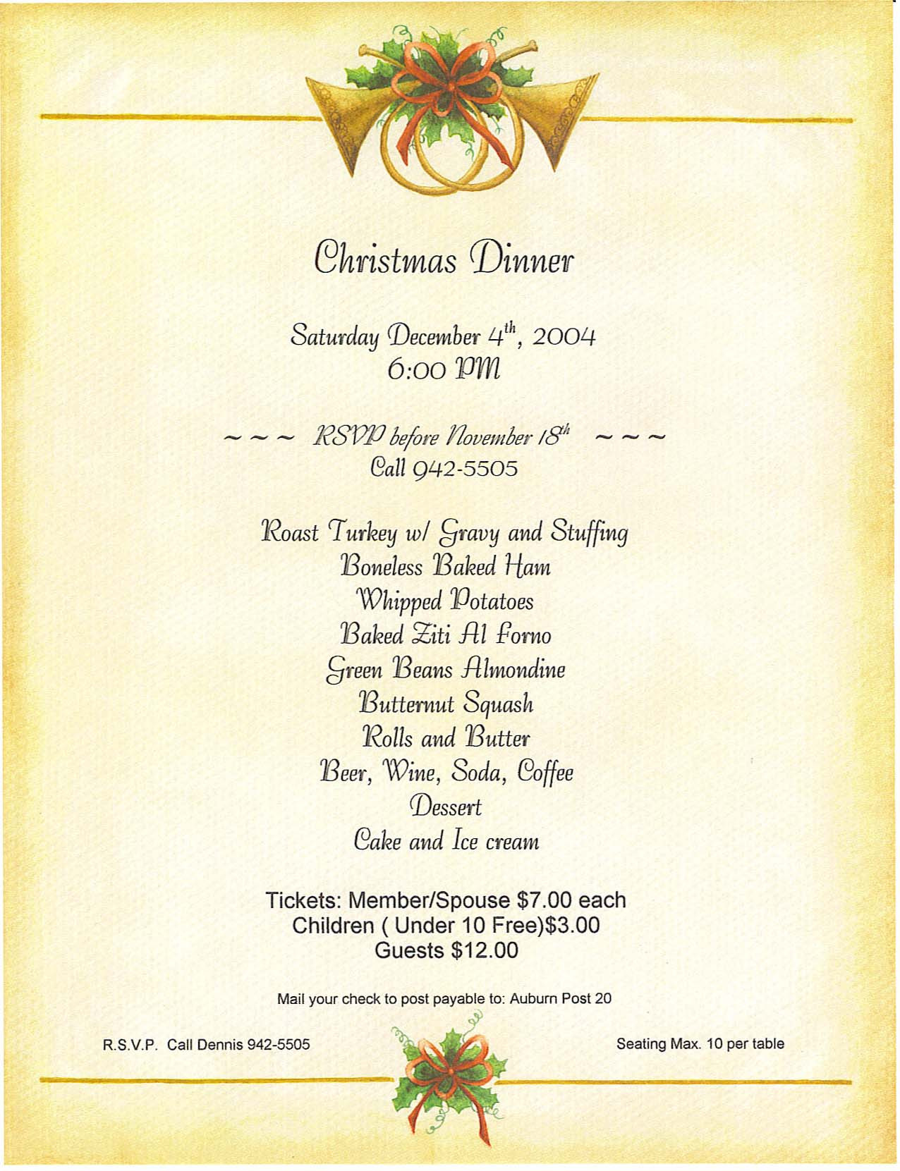 Traditional Christmas Dinner Menu
 20 Mouth Watering Christmas Dinner Menu