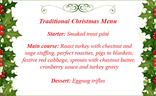 Traditional Christmas Dinner Menu
 Christmas menu ideas goodtoknow