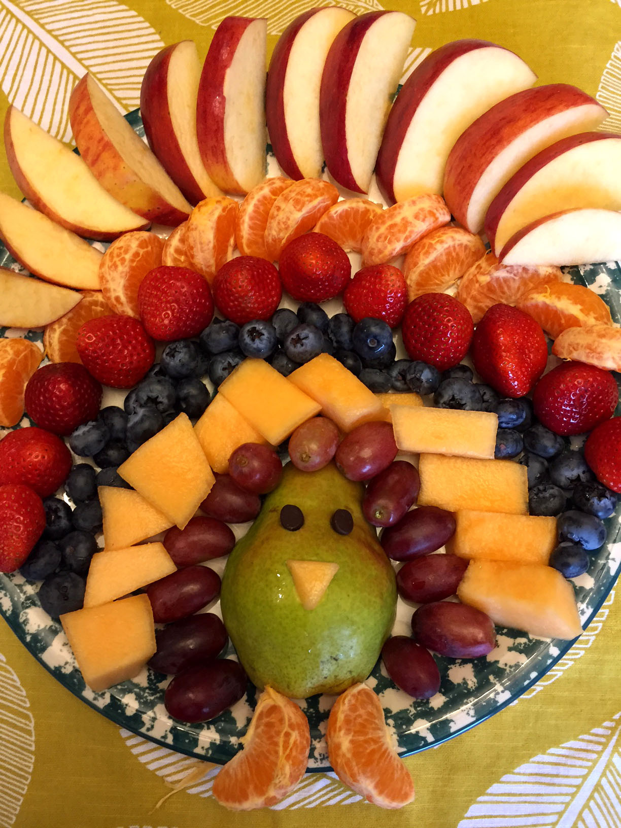 Turkey Designs For Thanksgiving
 Thanksgiving Turkey Shaped Fruit Platter Appetizer Recipe