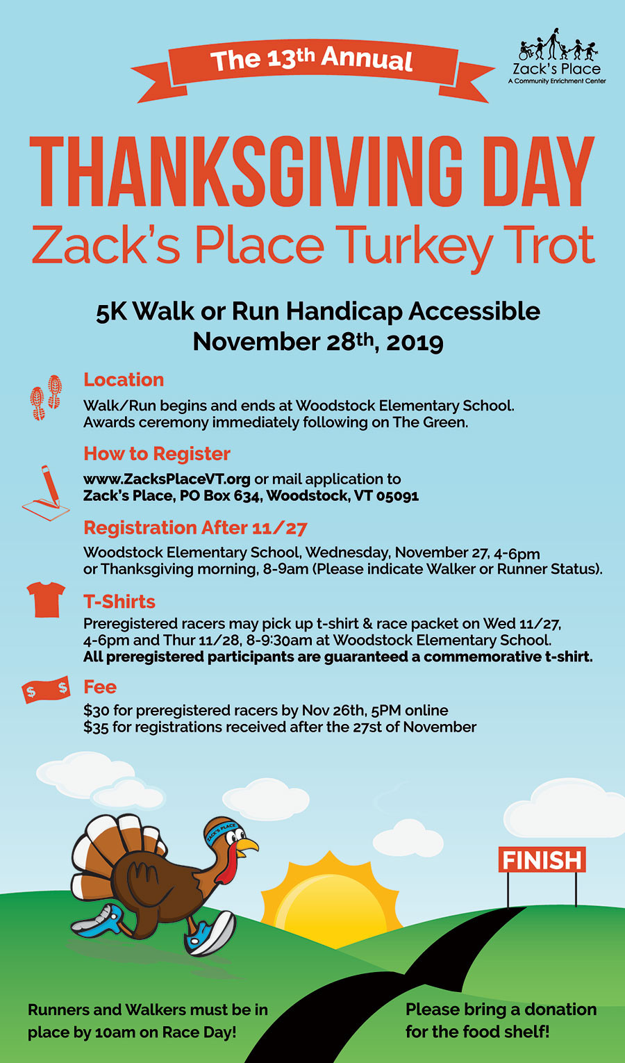 Turkey For Thanksgiving 2019
 Turkey Trot Woodstock VT 5k Road Race