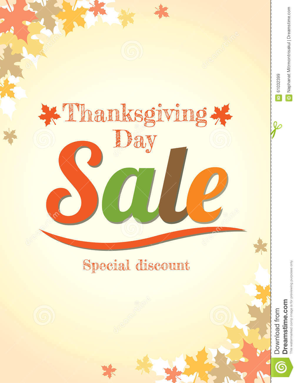 Turkey Sale For Thanksgiving
 Thanksgiving Day Sale Poster In Vector Stock Vector