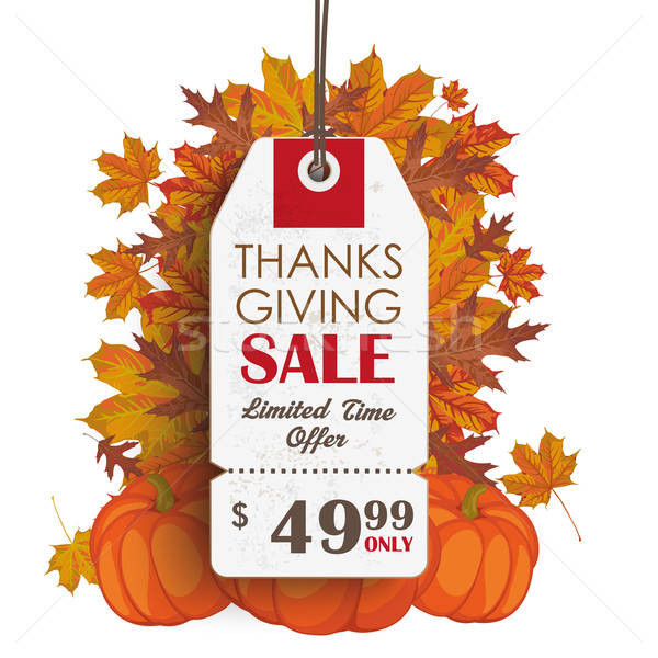 Turkey Sale For Thanksgiving
 White Price Sticker Thanksgiving Sale vector illustration