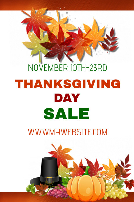 Turkey Sale For Thanksgiving
 Thanksgiving Day Sales Event Template