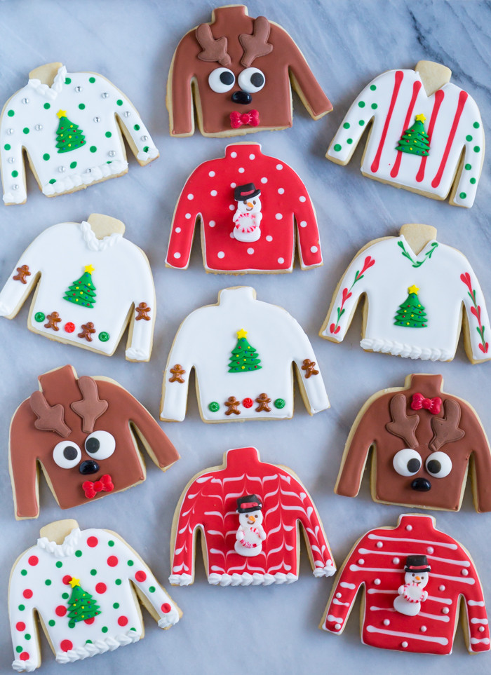 Ugly Christmas Sweater Cookies
 Easy Ugly Christmas Sweater Cookies Bake at 350°