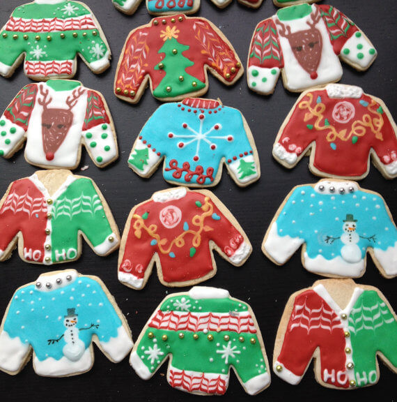 Ugly Christmas Sweater Cookies
 Ugly Sweater Cookie and Cocktail Party Ginger and Baker