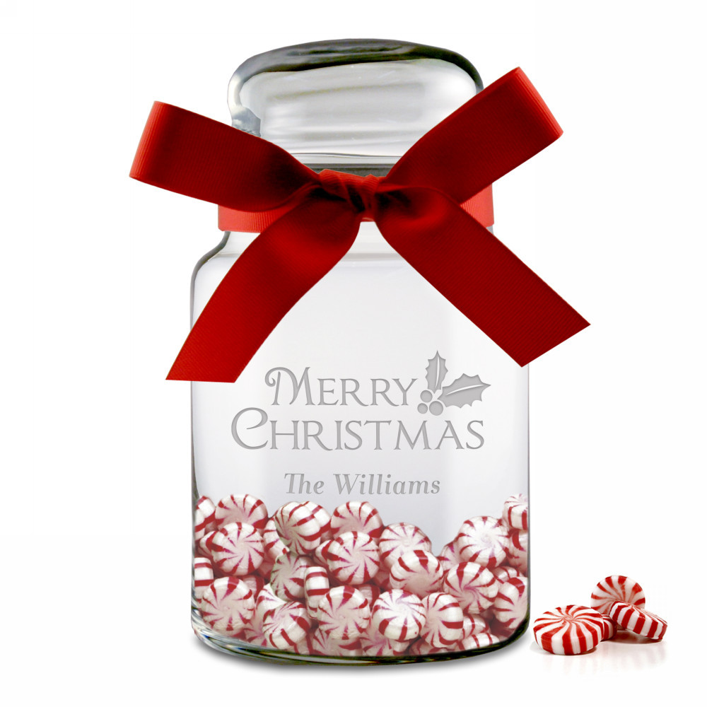 Unique Christmas Candy
 Personalized Christmas Candy Glass Jar