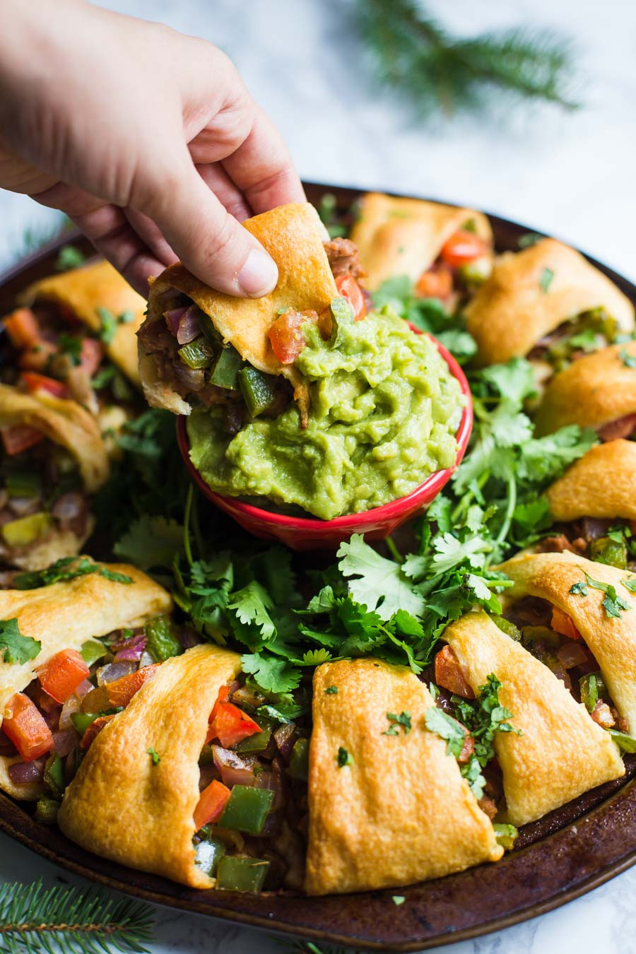 Vegan Christmas Appetizers
 Holiday Wreath Taco Ring V