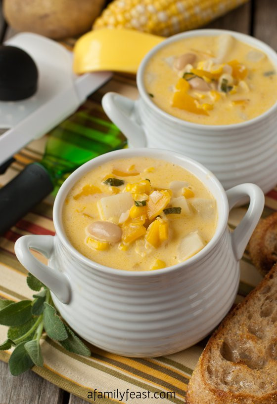 Vegetarian Fall Soup Recipes
 Fall Harvest Ve arian Corn and Butternut Chowder A