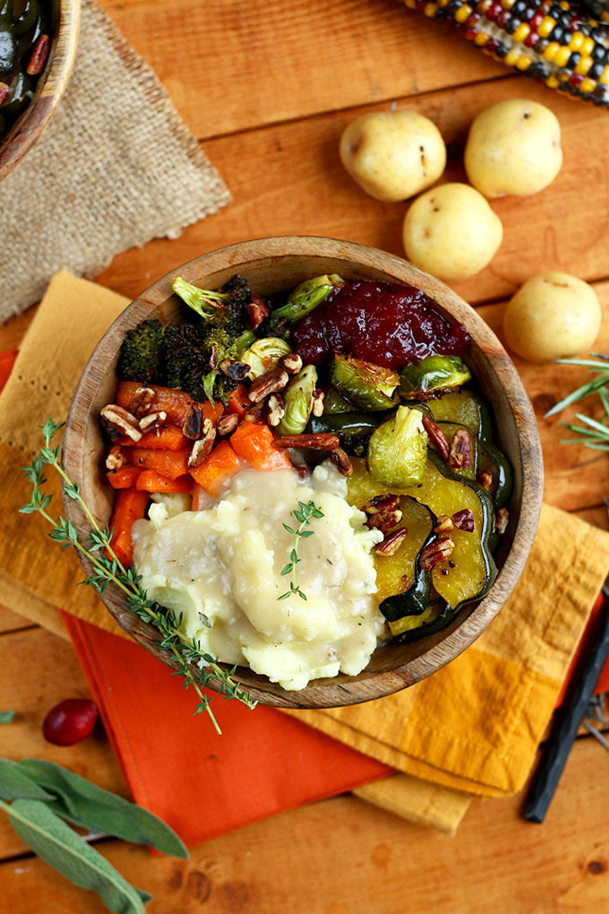 Vegetarian Thanksgiving Meals
 Roasted Vegan Thanksgiving Bowl I LOVE VEGAN