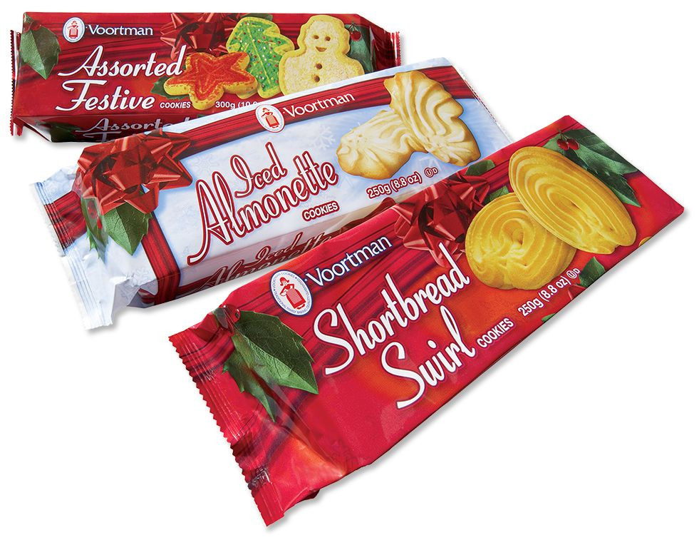 Voortman Christmas Cookies
 Assorted Festive Cookies Iced Almonette Cookies and