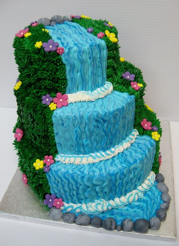 Waterfall Wedding Cakes
 Waterfall cake potential birthday cake this year Hope I
