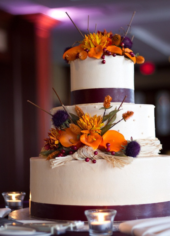 Wedding Cakes For Fall
 Fall Wedding Ideas And Invitations Purple And Orange Wedding
