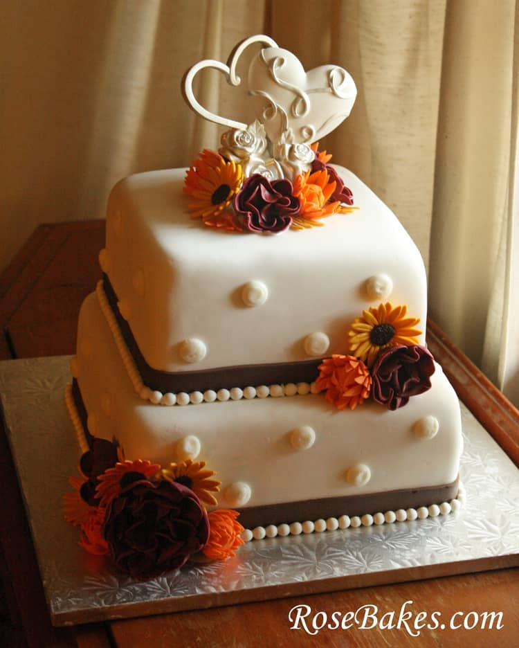 Wedding Cakes For Fall
 Fall Flowers Wedding Cake