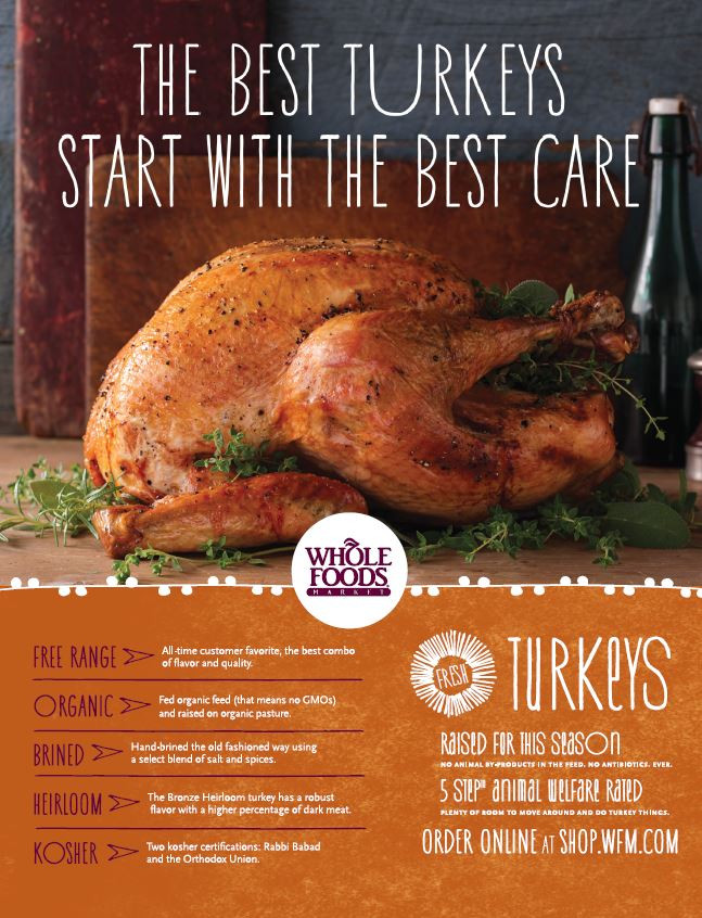 Whole Foods Turkey Thanksgiving
 Cut holiday stress AND you may win a free organic turkey
