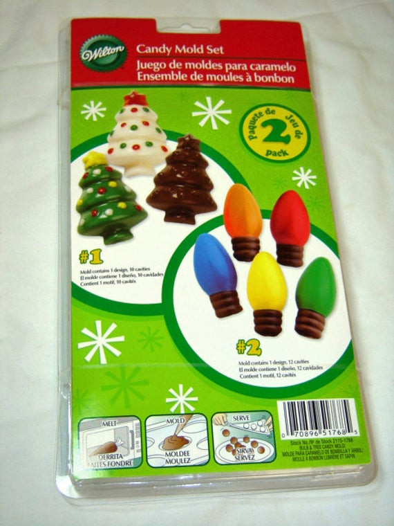 Wilton Christmas Candy Molds
 Wilton Candy Mold Set Christmas Light Bulb & Holiday Tree