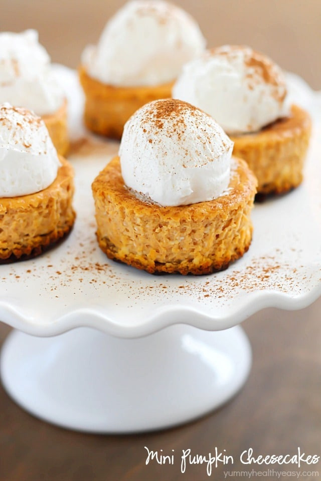 Yummy Fall Desserts
 Mini Pumpkin Cheesecakes Yummy Healthy Easy